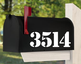Mailbox Numbers Vinyl Decal, Mailbox Address Numbers Decal, Mailbox Number Stencil Font Stickers (cost for 5 numbers or less).