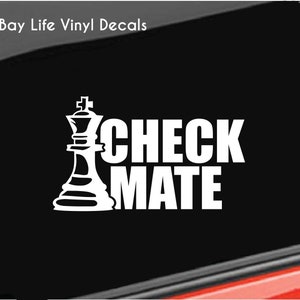 Chess Player Vinyl Decal, Sports Chess Player Check Mate Sticker, Check Mate Home/Laptop/Computer/Truck/Car Bumper Sticker