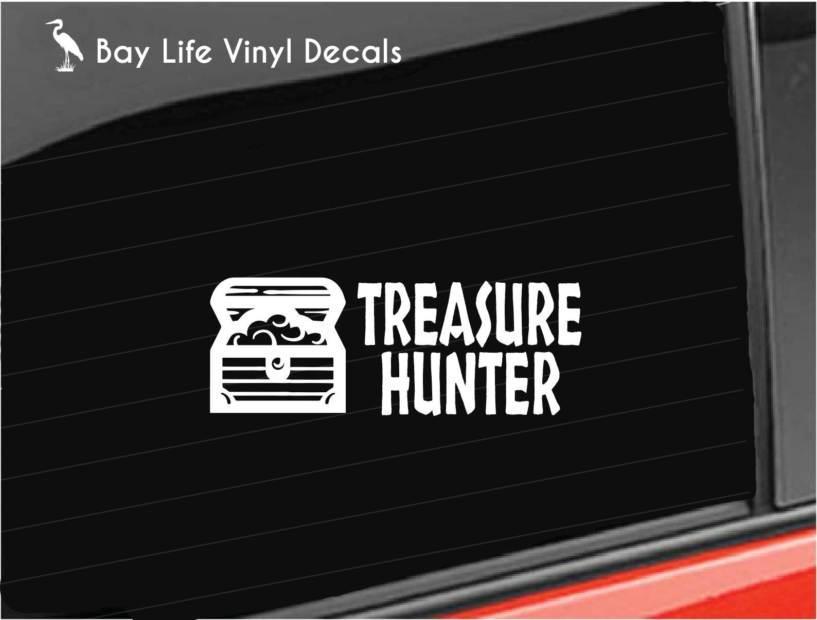 5 Inch Treasure Hunter Decal – Metal Detector Adventure Window Sticker For Car Or Truck