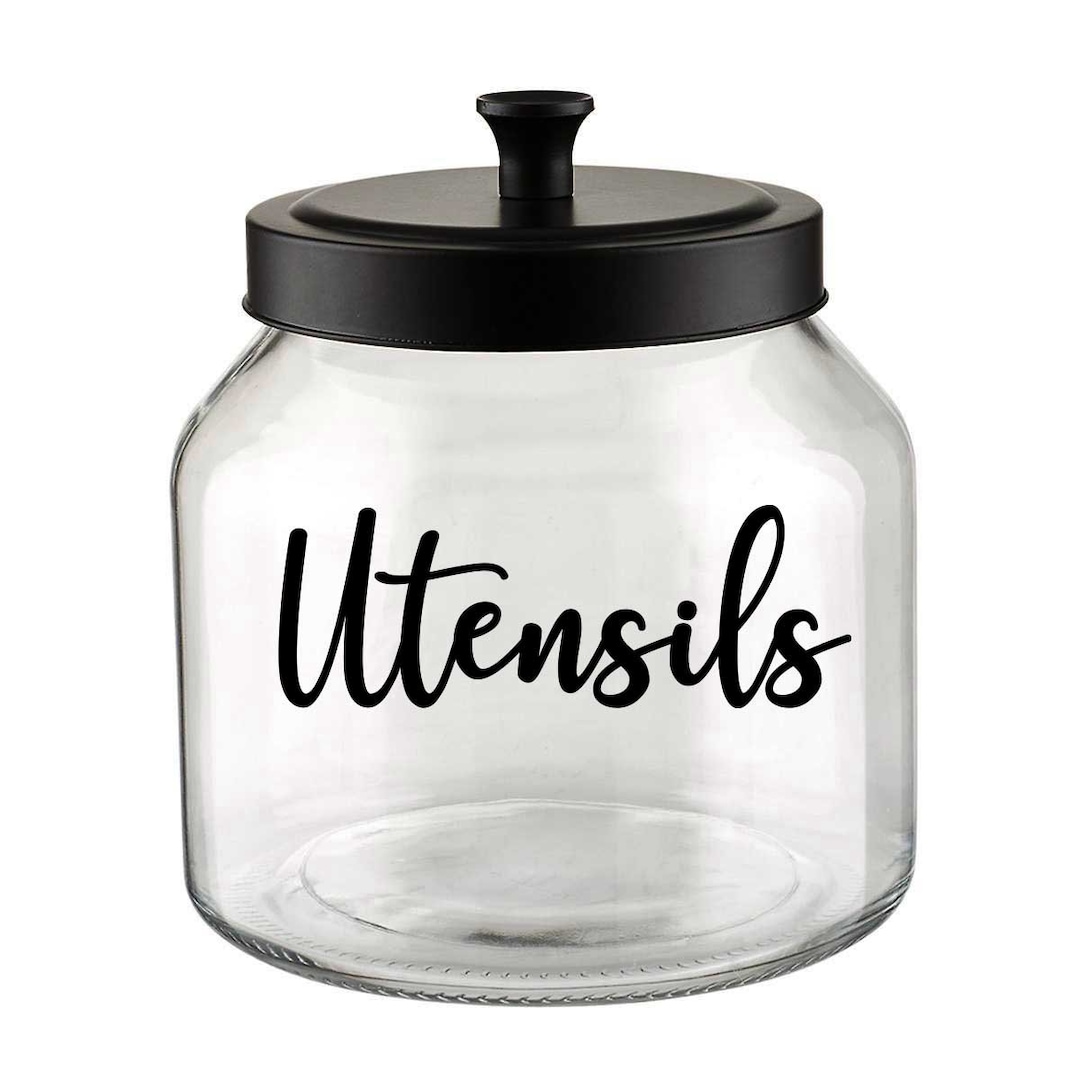 Utensils Label, Kitchen Jar Utensils Decal / Home Organization Label
