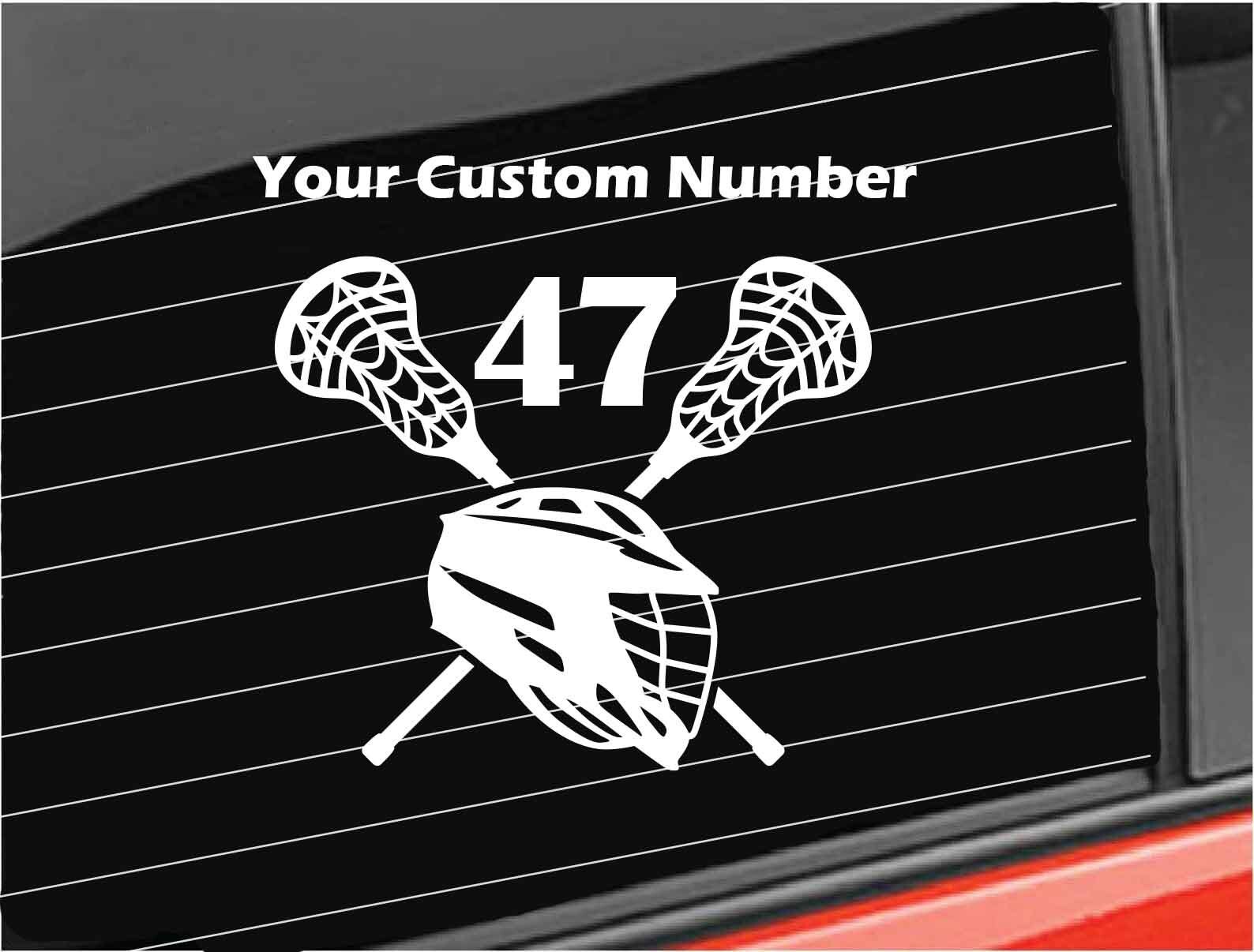 Lacrosse Custom Number Vinyl Decal Personalized Lax Decal Etsy