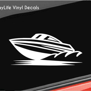 Speed Boat Vinyl Decal, Runabout Speed Bass Boat Sticker