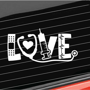 Nurse Vinyl Decal, Nurse Love Vinyl Decal, Medical Hospital Nurse Life Love Decal Home/Laptop/Tumbler/Computer/Truck/Car Sticker Decal