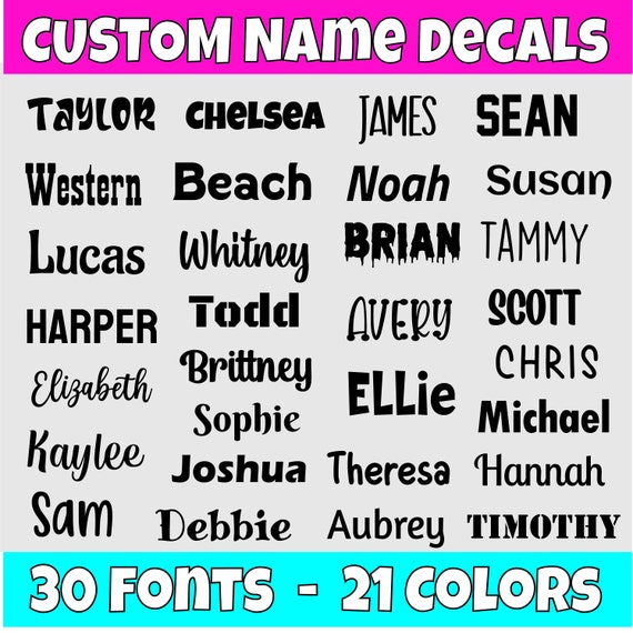 Custom Name Vinyl Decal, Custom Text Decal, Personalized Name Decal  Home/Laptop/Computer/Truck/Car Bumper Sticker Decal