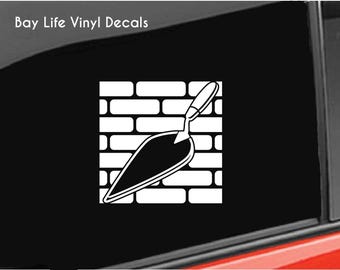 Brick Layer Worker Vinyl Decal, Occupation Masonry Sticker