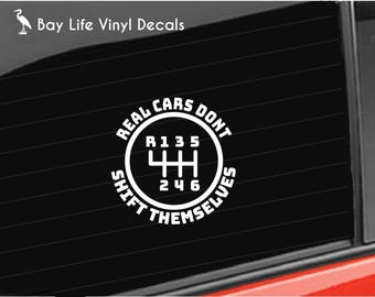 6 Speed Gear Vinyl Decal, Hot Rod Stick Shift Manual Car Decal/Truck/Laptop/Computer/Phone/Tumbler/Car Window Vinyl Decal