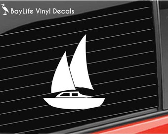 Sailboat Vinyl Decal, Sailing Boating Sticker