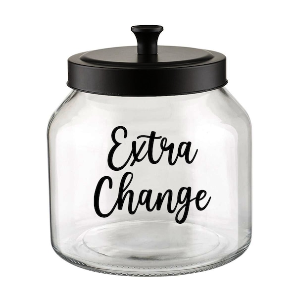 Money Jar Label Decal / Extra Change Coins Label / Home Organization Labels, Money Jar Decal