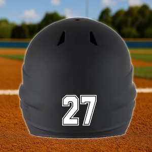 Athletic Number Vinyl Decal, Custom Personalized Numbers for Sports Helmet Personalization Water Bottle/Helmet/Baseball Bat/Sport Team