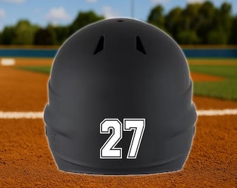 Athletic Number Vinyl Decal, Custom Personalized Numbers for Sports Helmet Personalization Water Bottle/Helmet/Baseball Bat/Sport Team