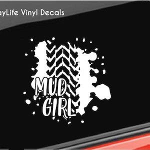 Off Road Mud Girl Vinyl Decal, Girl Truck Mud Decal, Sports Off Road Mud Home/Laptop/Computer/Truck/Car Bumper Sticker Decal