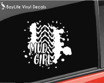 Off Road Mud Girl Vinyl Decal, Girl Truck Mud Decal, Sports Off Road Mud Sticker