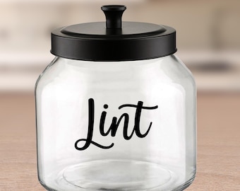 Lint Label, Kitchen Jar Decal / Home Organization Label for Lint Decal Jar Car/Truck/Home/Laptop/Computer/Phone Decal