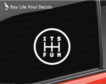 5 Speed Gear Vinyl Decal, Stick Shift Its Fun Manual Car Decal Car/Truck/Laptop/Computer/Phone/Home Decor/Bumper/Tumblerr Vinyl Decal