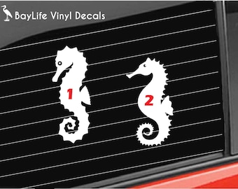 Sea Horse Vinyl Decal, Ocean Sand Dollar Conch Starfish Seahorse Decal, Beach Sea Shells Decal Car/Truck/Home/Laptop/Computer/Phone Decal