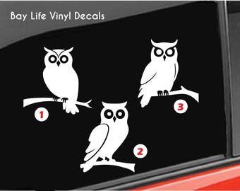 Owl Vinyl Decal, Forest Birds of Prey Night Owls Sticker