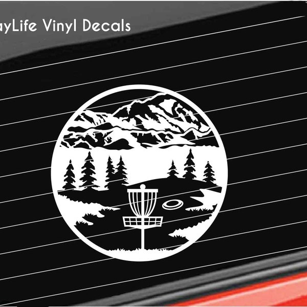 Disc Golf Vinyl Decal, Sports Disc Golf Vinyl Decal, Mountain Disc Golf Player Sticker Home/Laptop/Computer/Truck/Car Bumper Sticker