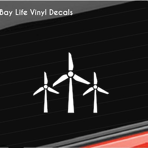 Wind Turbine Vinyl Decal, Wind Energy Turbine Decal, Recycle Wind Energy Decal Car/Truck/Home/Laptop/Computer/Clean Energy Decal