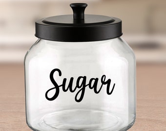 Sugar Jar Vinyl Decal, Kitchen Pantry Label