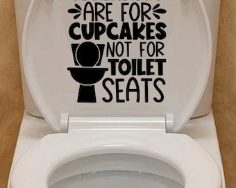 Funny Toilet Seat Vinyl Decal, Bathroom Décor, Toilet Sticker