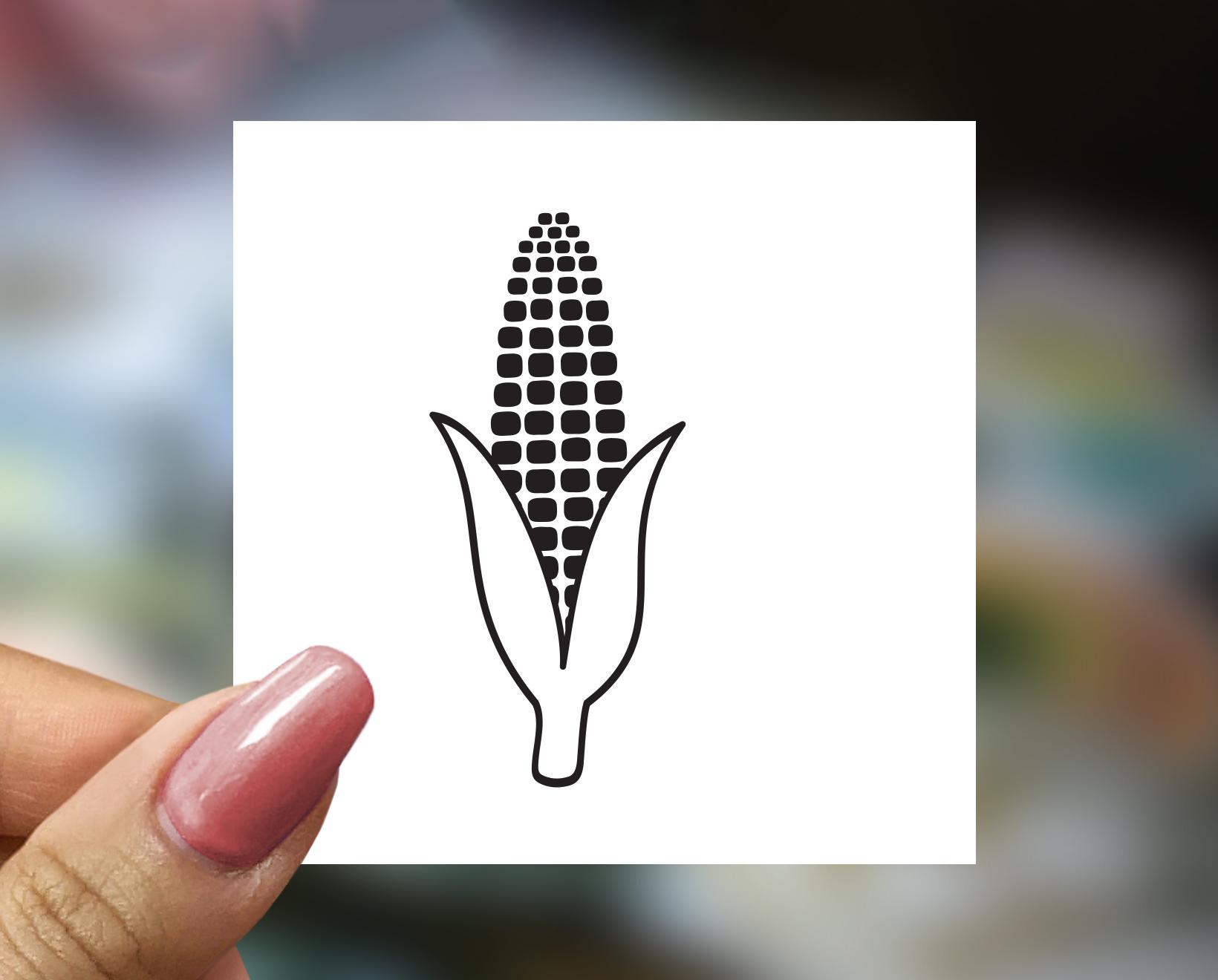 Corn Cob Sticker Corn Cob Vinyl Decal, Ear of Corn, Corn Fields Decal, Farm Corn Home ...