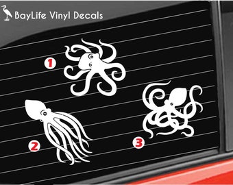 Octopus Vinyl Decal, Ocean Creatures Octopus Coral Vinyl, Ocean Decal Car/Truck/Home/Laptop/Computer/Phone Decal