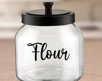 Flour Jar Label / Kitchen Flour Jar Vinyl Decal, Kitchen Jar Stickers, Kitchen Organization Labels