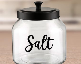 Salt Jar Label, Kitchen Jar Decal / Home Organization Label for Salt Spices Jar Car/Truck/Home/Laptop/Computer/Phone Decal