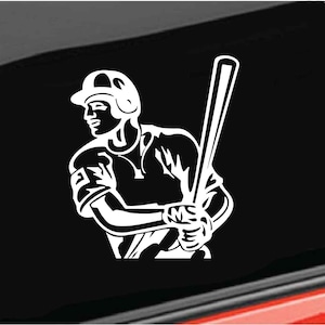 Baseball Batter Vinyl Decal, Baseball Decal, Sports Player Vinyl Decal Baseball Home/Laptop/Computer/Truck/Car Bumper Sticker Decal