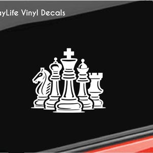 Chess Player Vinyl Decal, Sports Chess Game Player Check Mate Sticker, Check Pieces Home/Laptop/Computer/Truck/Car Bumper Sticker