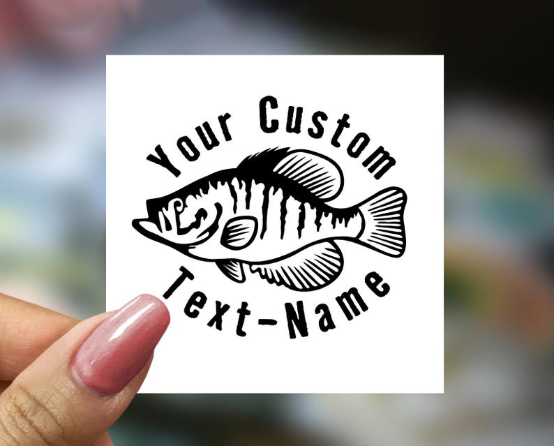 Custom Name Crappie Fishing Decal, Slab Crappie Fishing Vinyl Decal, Custom Lake River Reservoir Fishing Decal image 2