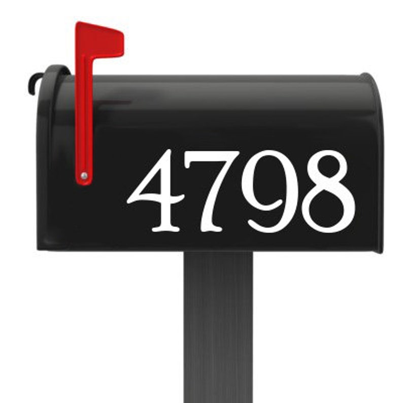 Mailbox Numbers Vinyl Decal Mailbox Address Numbers Decal Etsy