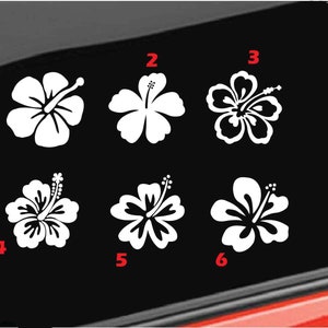 Hibiscus Vinyl Decal, Hibiscus Flower Sticker, Hibiscus Home/Laptop/Computer/Truck/Car Bumper Sticker Decal