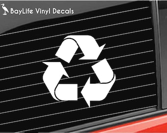 Recycle Vinyl Decal, Recycle Sticker, Recycle Think Green Decal, Recycle Trash Can Decal Home/Laptop/Computer/Truck/Car Bumper Sticker Decal