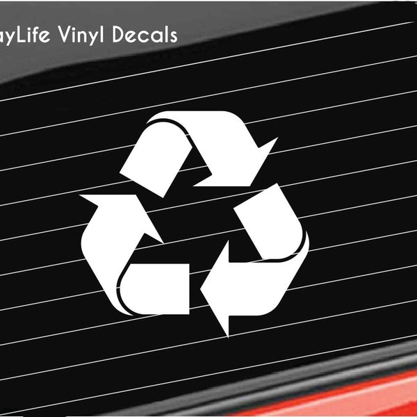 Recycle Vinyl Decal, Recycle Sticker, Recycle Think Green Decal, Recycle Trash Can Decal Home/Laptop/Computer/Truck/Car Bumper Sticker Decal