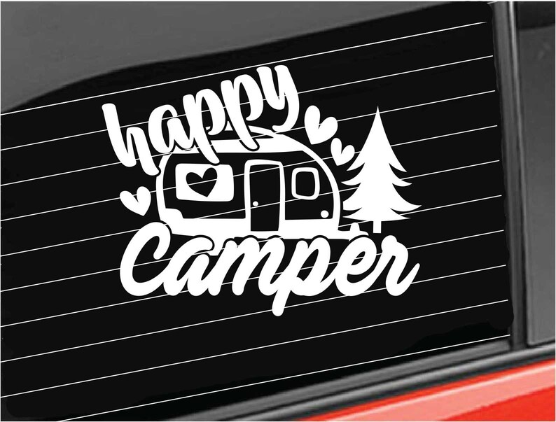 Happy Camper Decal Camper Vinyl Decal Camping Vinyl Decal - Etsy