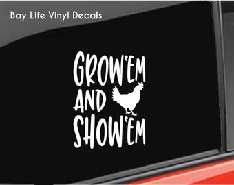 Chicken Vinyl Decal, Farm Show Animals Hen Chickens Sticker