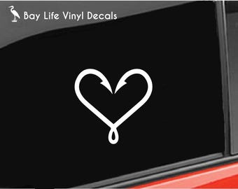 Gone Fishing, Fish Hook Heart - Indoor Outdoor Vinyl Decal - Multiple Colors Available - Etsy Gone Fishing, Fish Hook Heart - Indoor Outdoor Vinyl Decal - Multiple Colors Available - Etsy