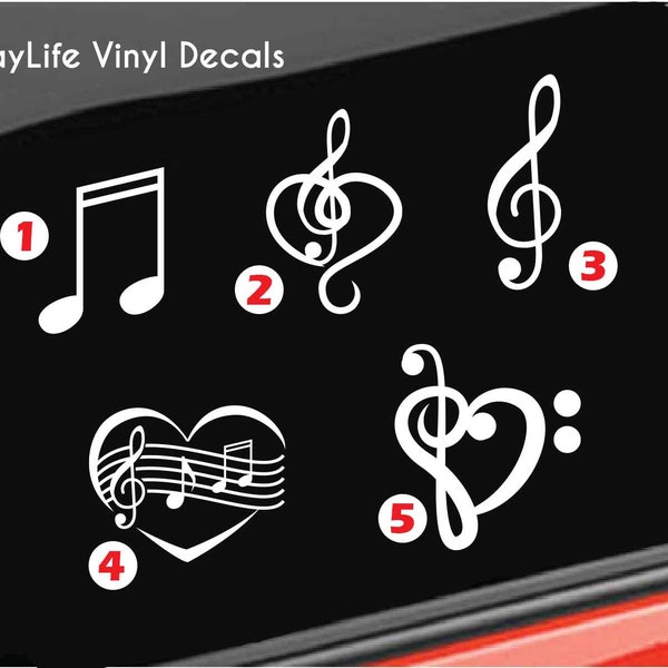 Music Notes Vinyl Decal, Musical Notes Decal, Music Note Sticker Home/Laptop/Computer/Truck/Tumbler/Car Bumper Sticker Decal