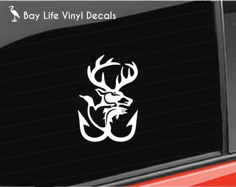 Deer Duck Fish Hook Vinyl Decal, Fishing Rod Tackle Hunting Duck Sticker