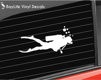 Scuba Diver Diving Guy Vinyl Decal Sticker