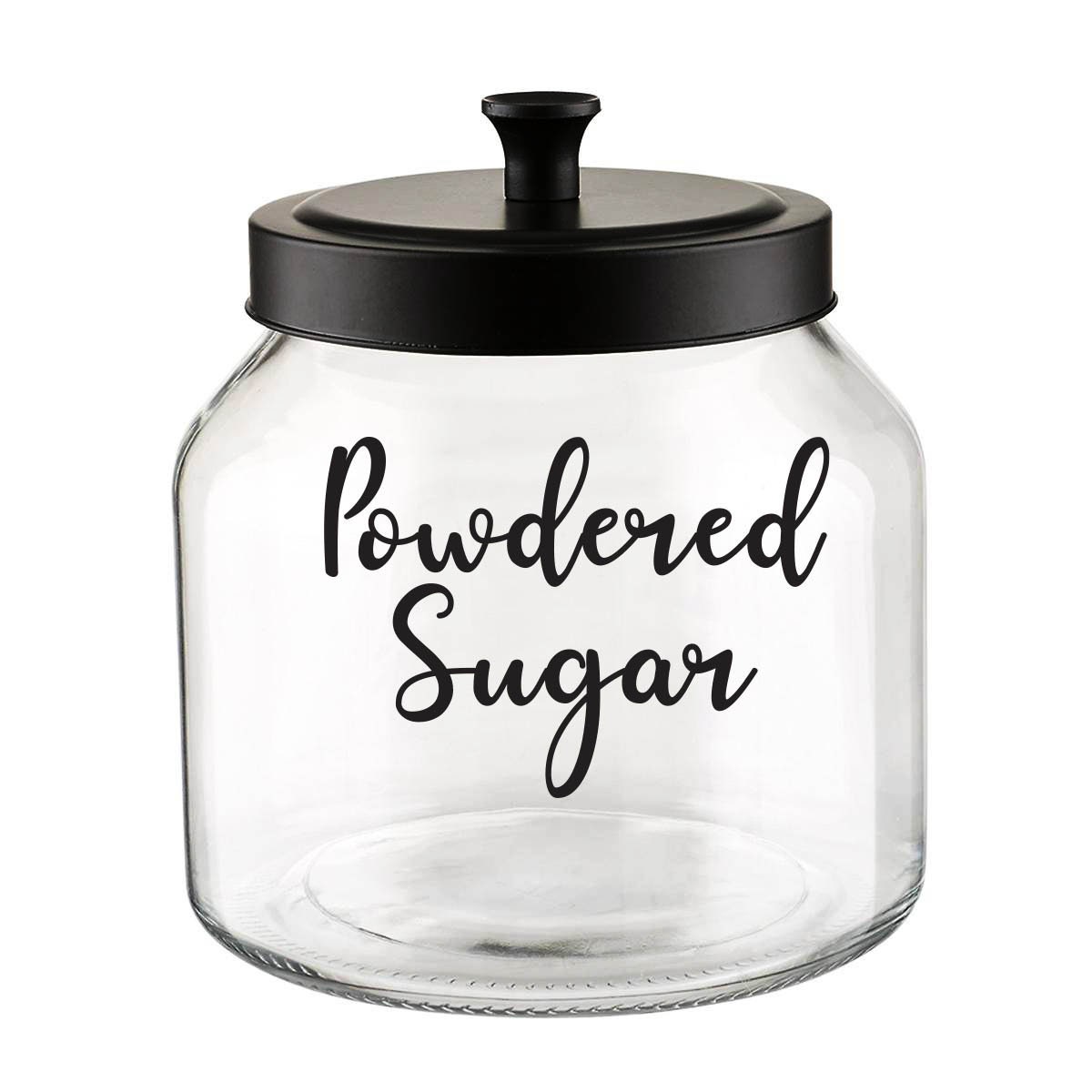 Powdered Sugar Jar Label / Kitchen Sugar Jar Vinyl Decal Etsy