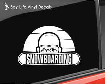 Snow Boarding Vinyl Decal, Outdoor Winter Snow Sports Decal