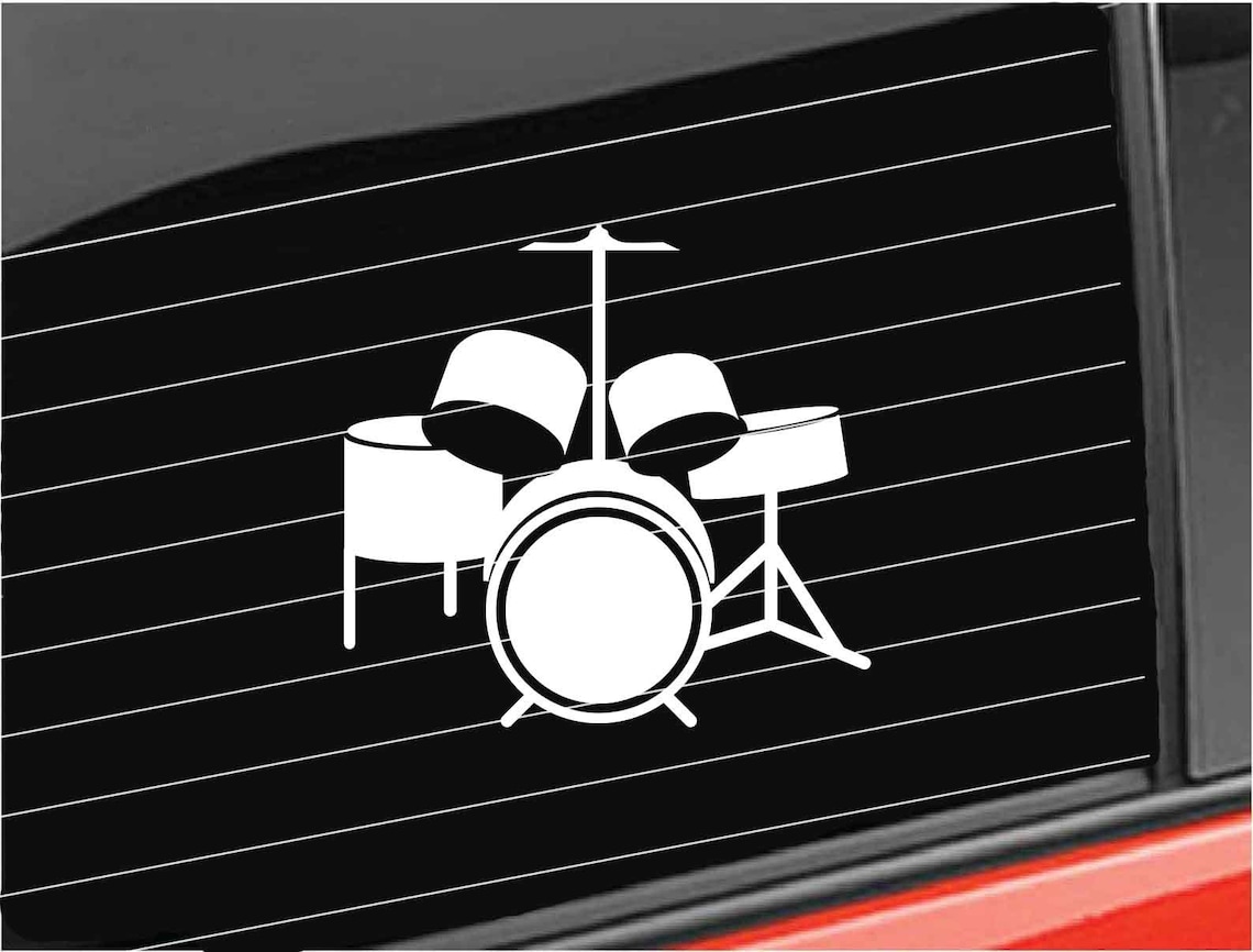 Drum Set Vinyl Decal Music Drums Decal Rock Band Drummer Etsy