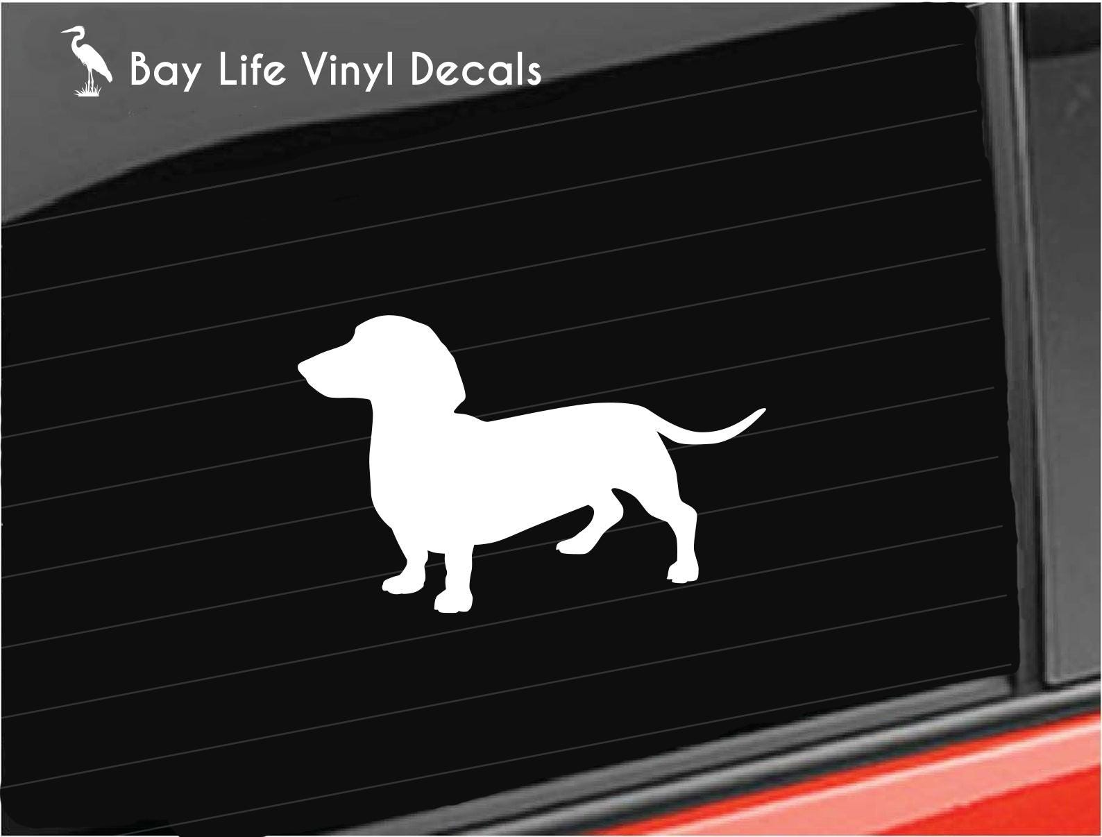 Dachshund Mom Vinyl Decal Sticker - 6x5.5 Inch White Gloss Dachsy Lover Decal