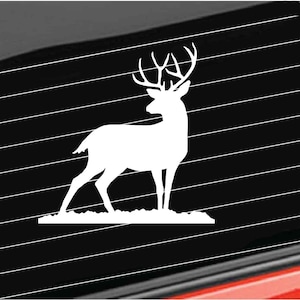 Deer Hunting Decal, Deer In Woods Decal, Hunting Decal, Deer Antlers Hunting Home/Laptop/Computer/Tumbler/Truck/Car Bumper Sticker Decal