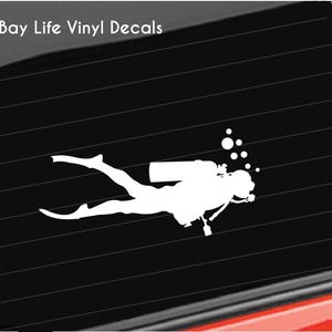 Scuba Diver Vinyl Decal | Scuba Diving Sticker Decal, Snorkeling Decal Car/Truck/Home/Laptop/Computer/Phone Decal