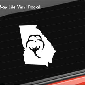 Georgia State Cotton Farm Vinyl Decal, Cotton Farm Vinyl Decal, Cotton Farm Decal Home/Laptop/Computer/Truck/Car/Tumbler Sticker Decal