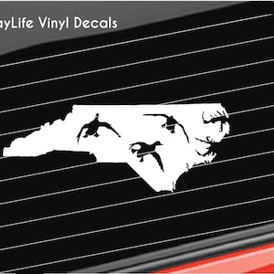 North Carolina State Duck Hunting, North Carolina Duck Hunting Vinyl Decal, Duck Hunting Decal Car/Truck/Home/Laptop/Computer/Phone Decal
