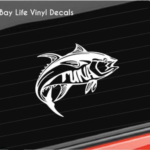 Tuna Fishing Vinyl Decal, Ocean Tuna Vinyl Decal, Ocean Fishing Decal Car/Truck/Laptop/Computer/Phone/Home/Bumper Vinyl Decal